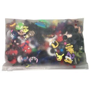110 Pcs Assorted Shoe Charms Rubber Cr-cs Various Themes Sports Comics Etc NEW